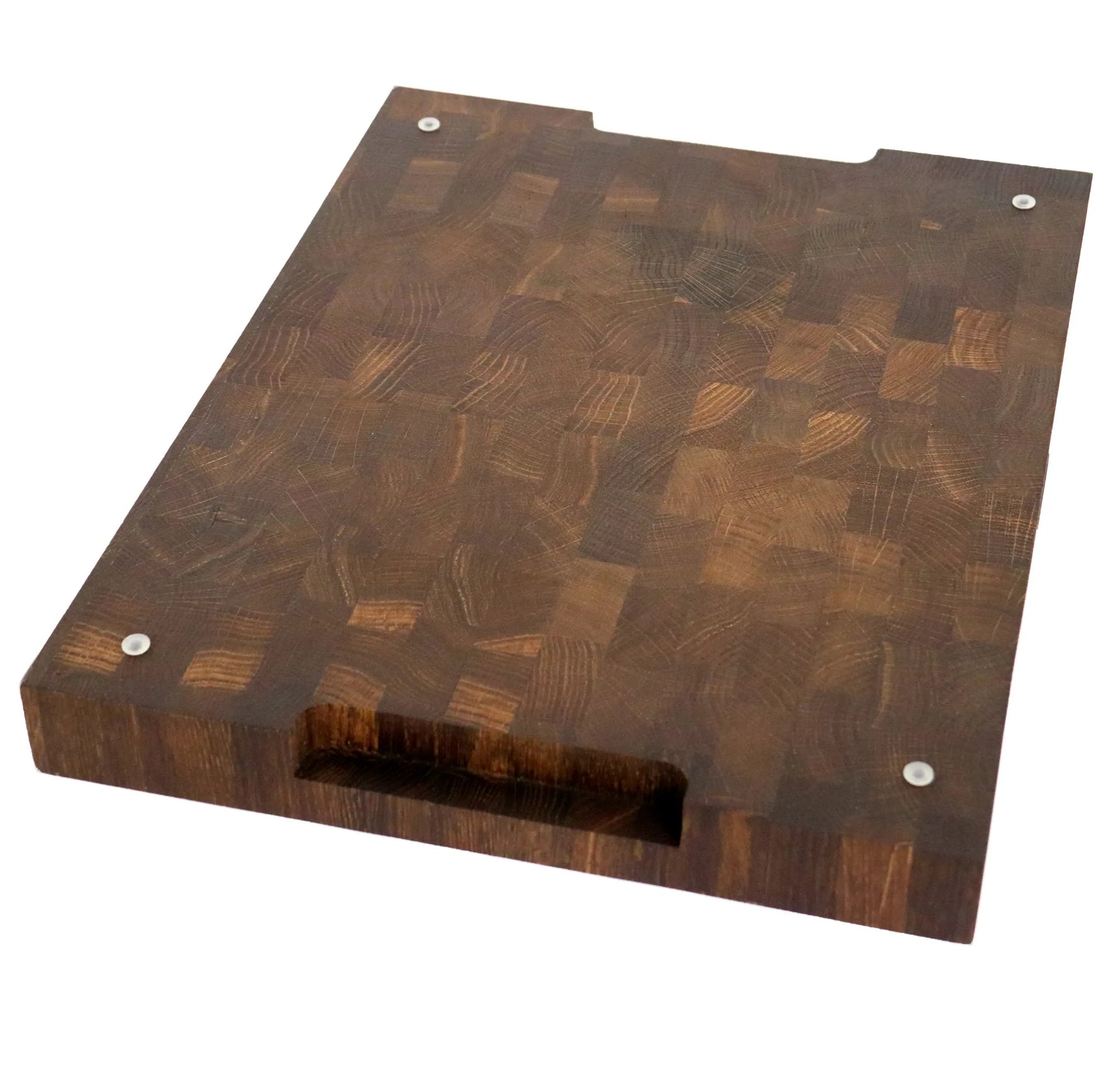 Luxus Mooreiche Stirnholzbrett 43x33x4,3cm – Massives dunkles Unikat