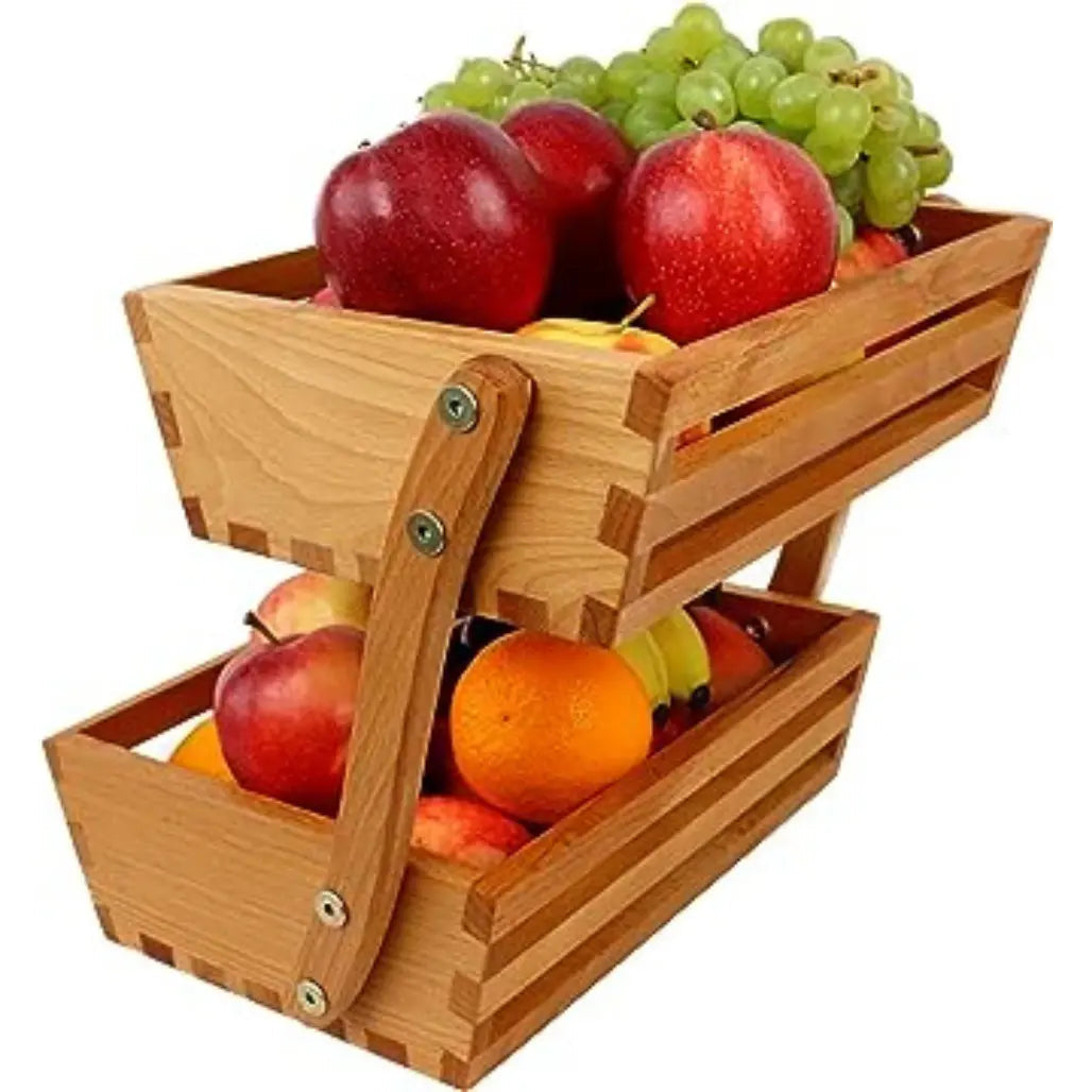 Obstkorb aus Buchenholz 31x32x29 cm als Früchtekorb oder Verkaufsständer