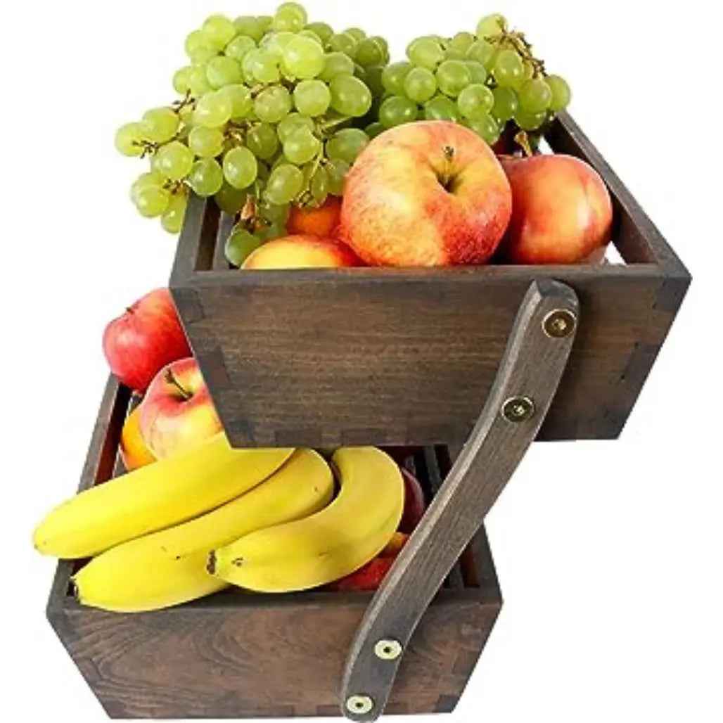 Obstkorb aus Buchenholz 31x32x29 cm als Früchtekorb oder Verkaufsständer