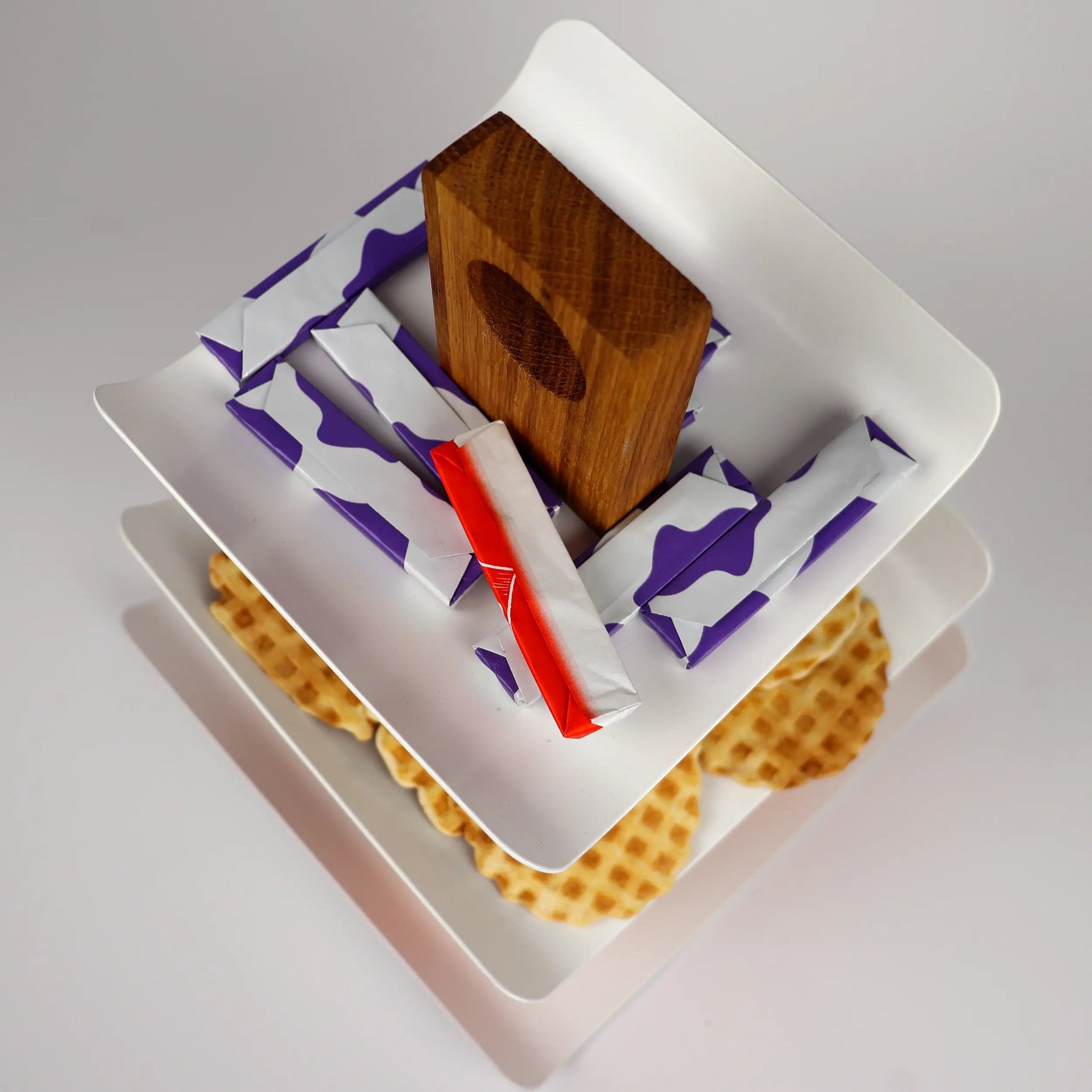 Moderne Etagere 3-stöckig Holz & Metall 33cm – Schwarzer Obstkorb & Obstschale