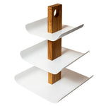 Moderne Etagere 3-stöckig Holz & Metall 33cm – Schwarzer Obstkorb & Obstschale