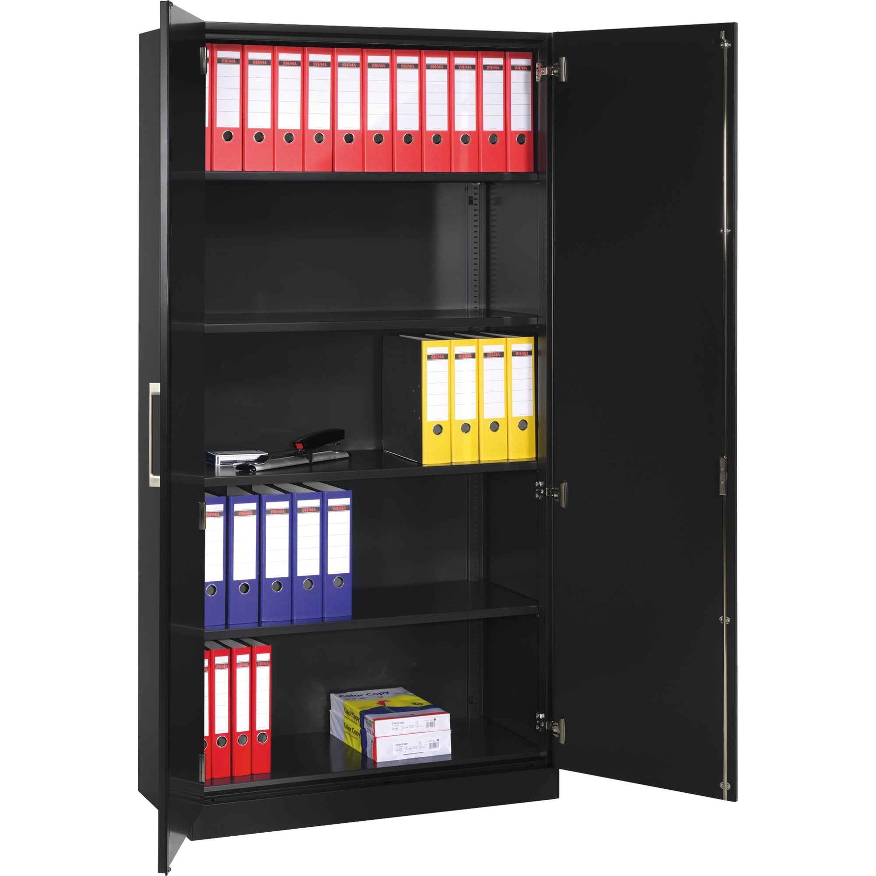 C+P Flügeltürenschrank Asisto 1.200 x 1.980 x 435 mm (B x H x T) schwarzgrau