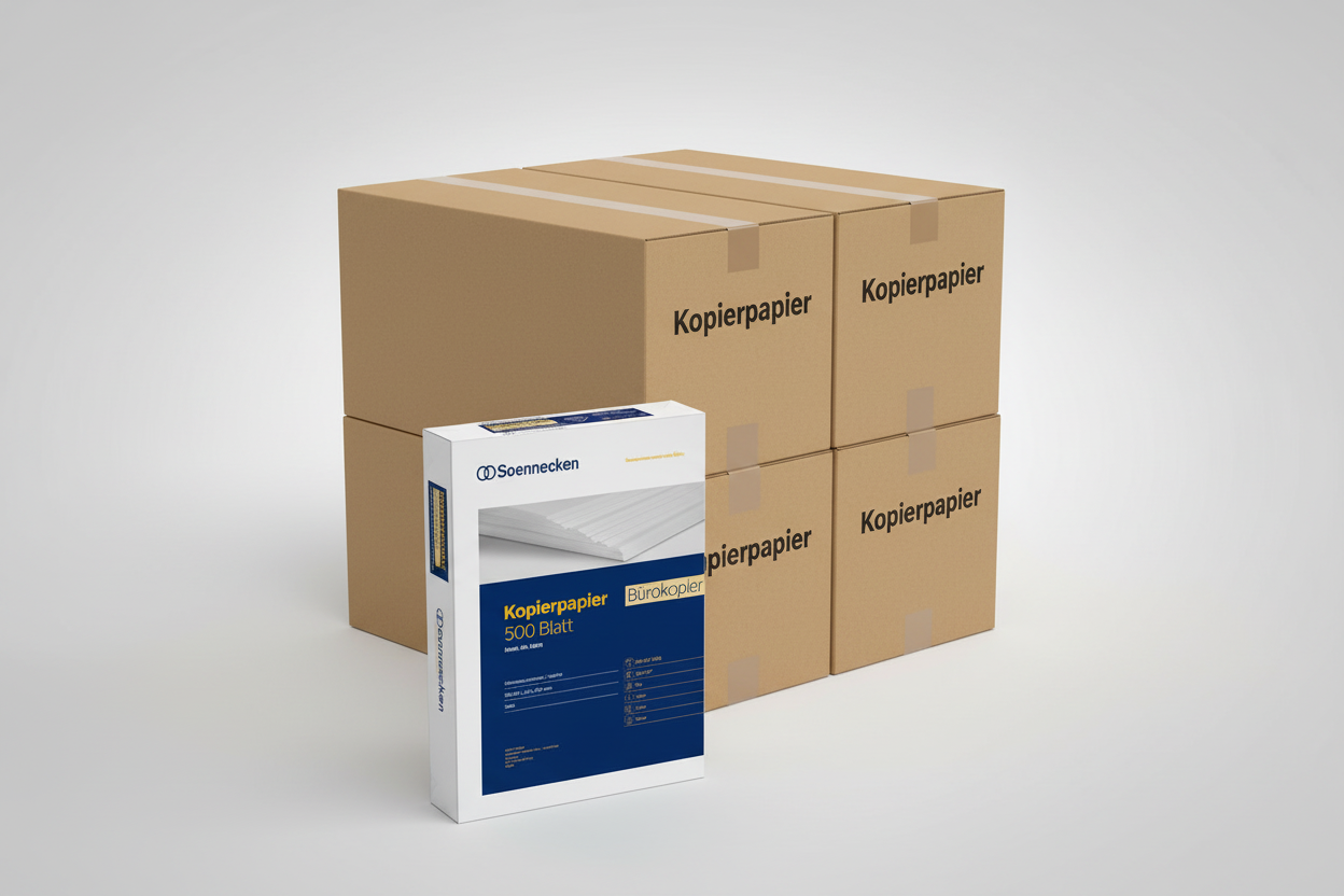 Weißes Soennecken Bürokopierpapier „Bürokopier 5100“ DIN A4, 80 g/m², 10.000 Blatt, für Druck und Kopieren