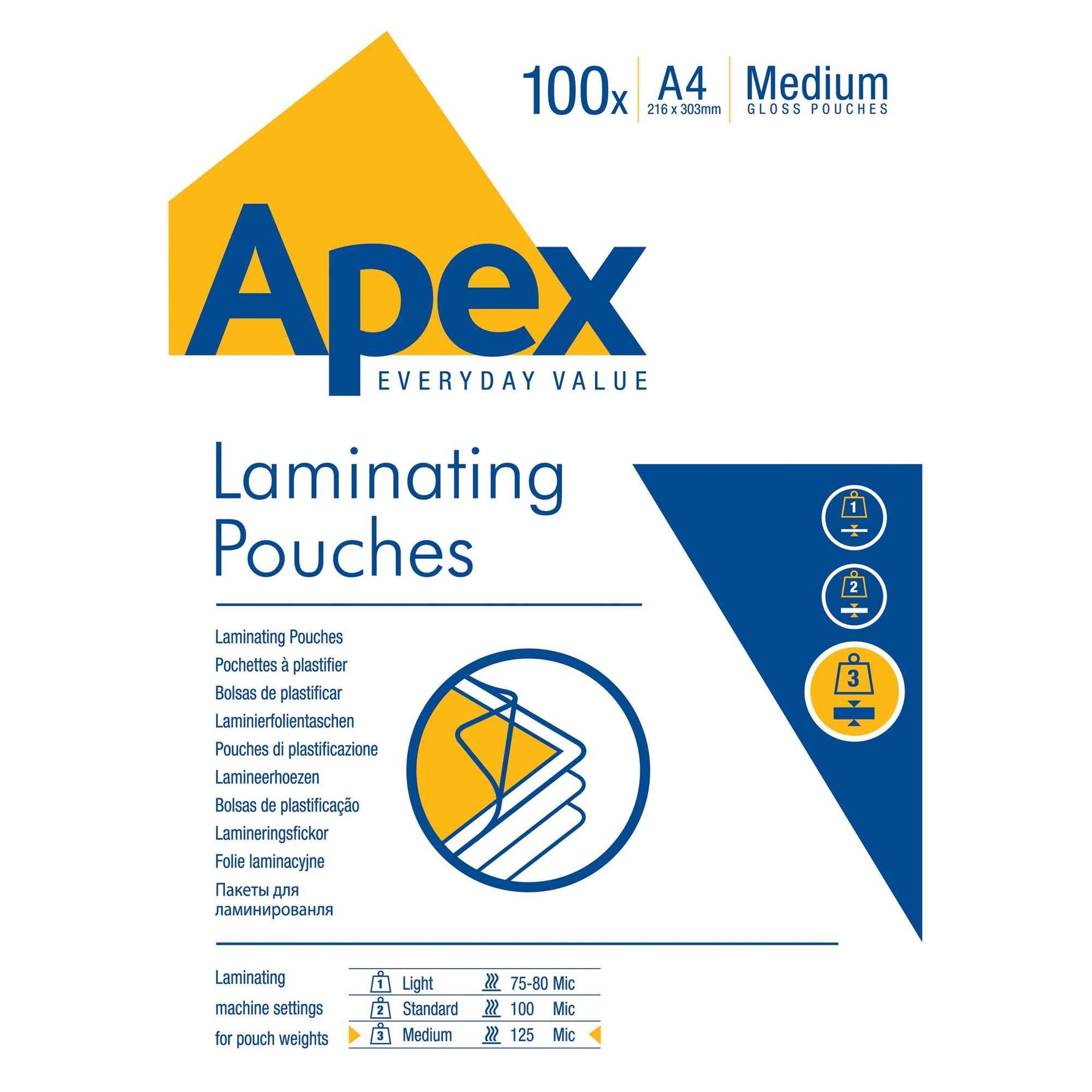 Fellowes® Laminierfolie Apex 216 x 303 mm (B x H) 125 µm