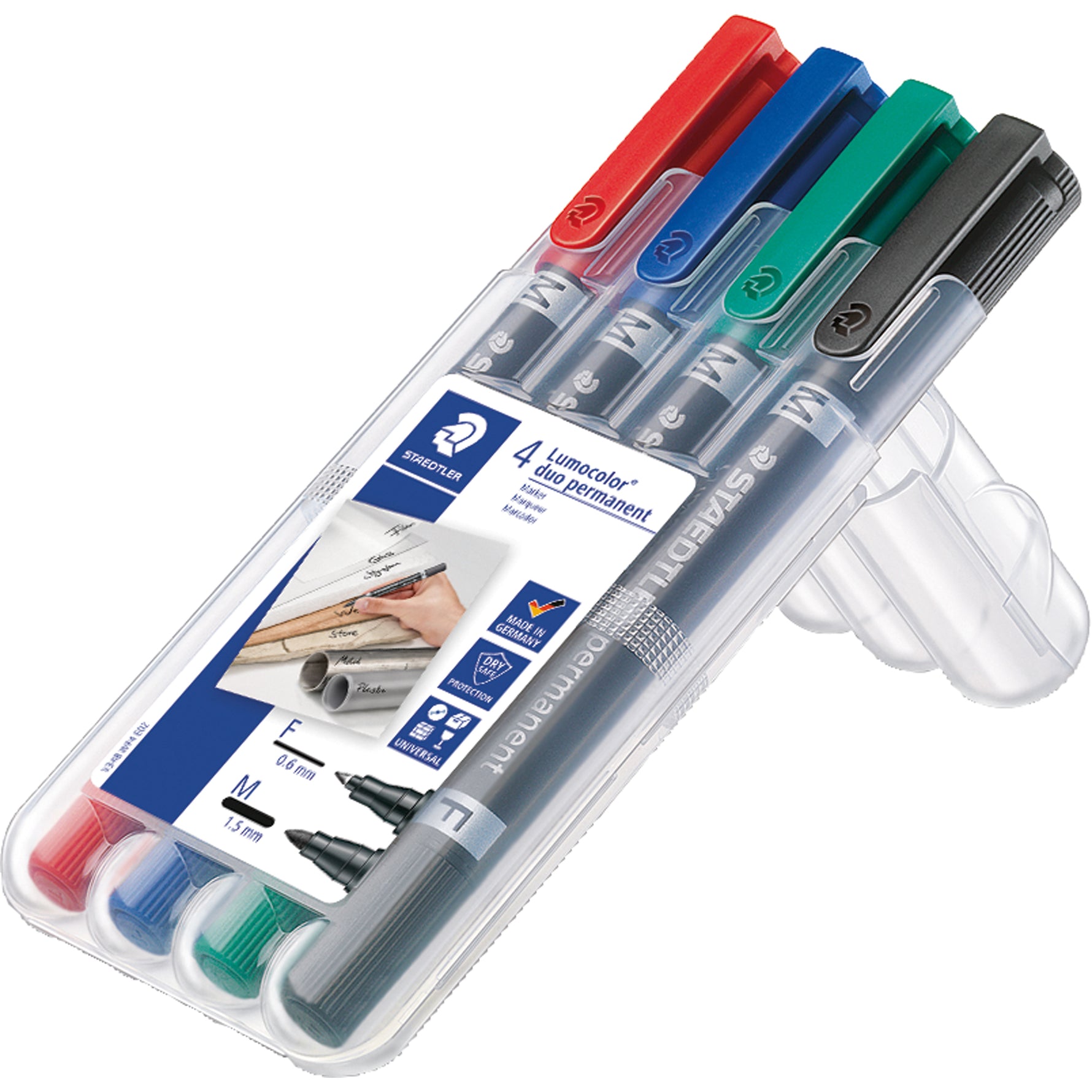 STAEDTLER® Permanentmarker Lumocolor® Duo 348 4 St./Pack.