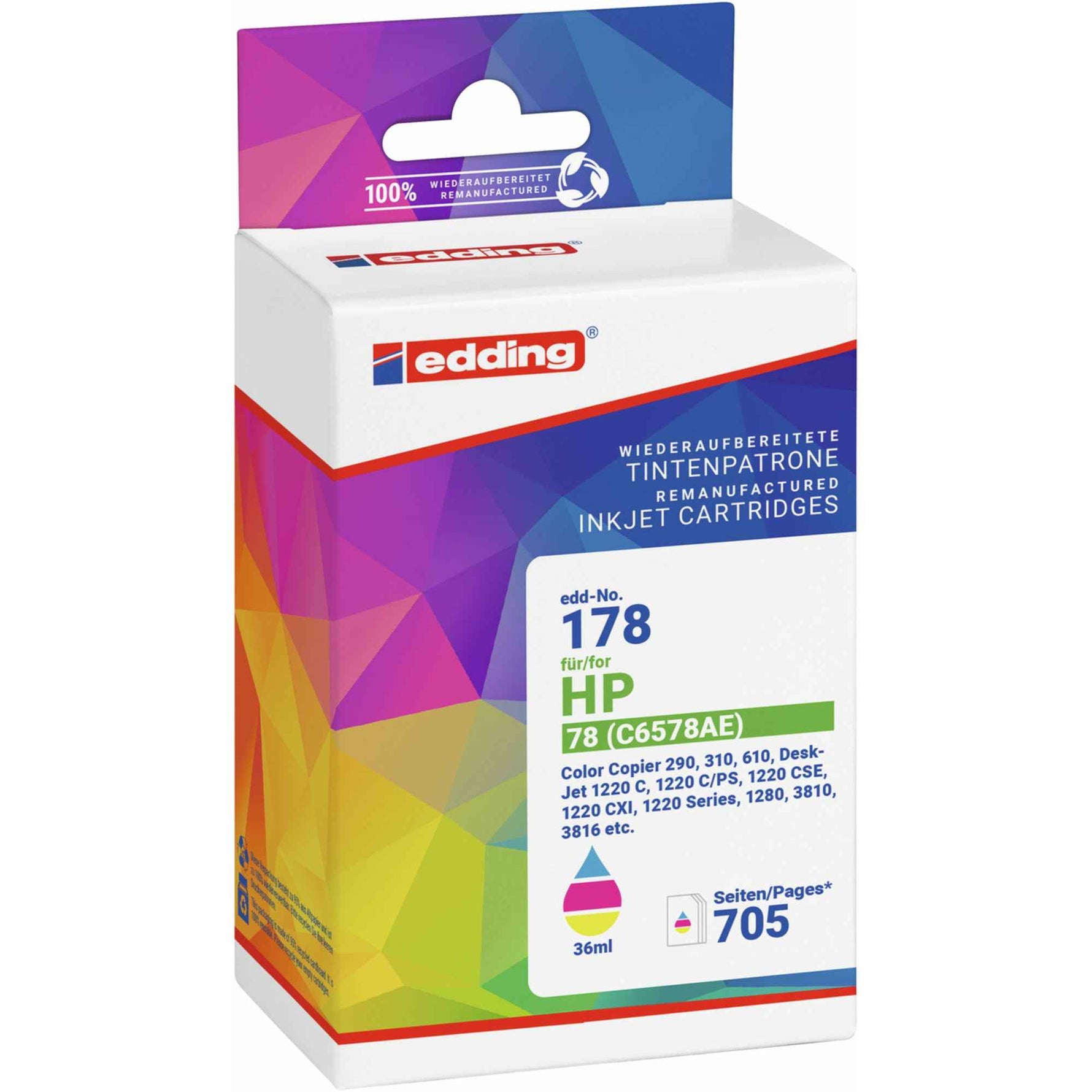 edding Tintenpatrone Kompatibel mit HP 78 cyan/magenta/gelb
