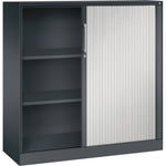 C+P Rollladenschrank Asisto 3 Ordnerhöhen 1.000 x 1.310 x 435 mm (B x H x T) schwarzgrau