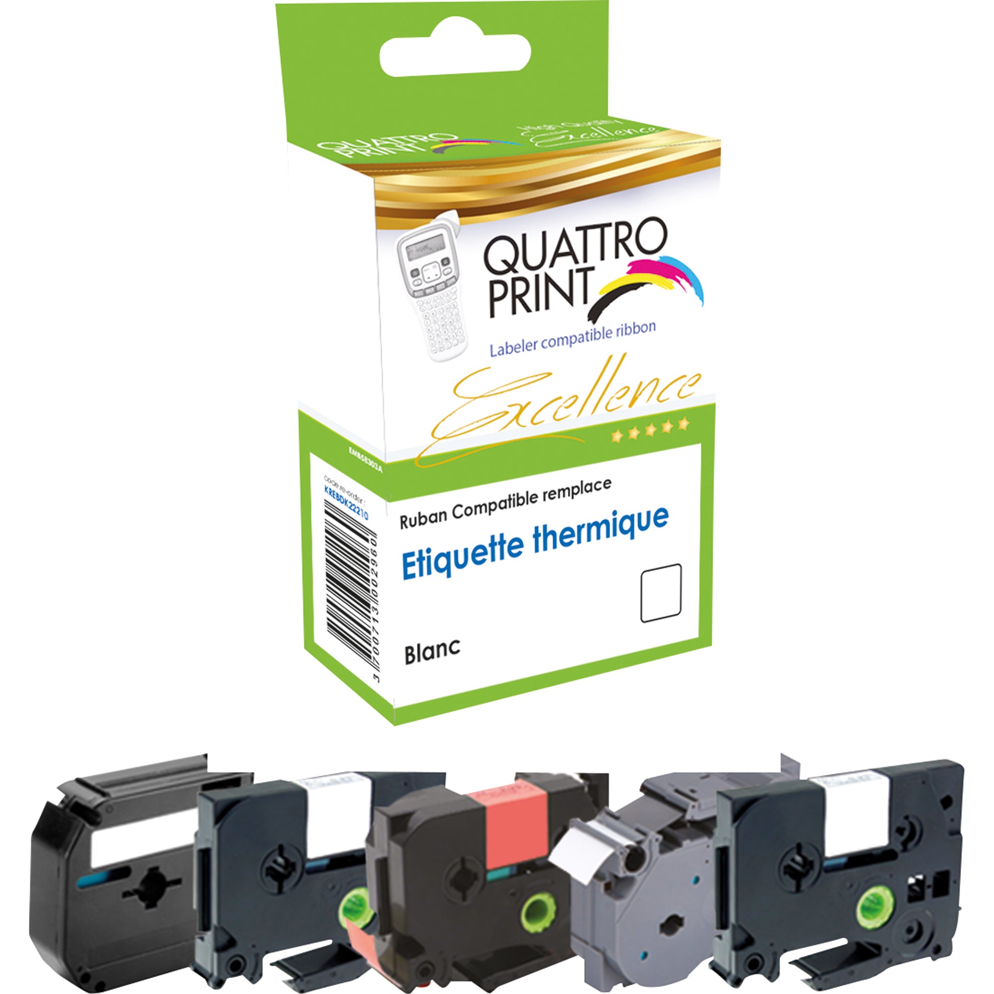 Quattro-Print Schriftbandkassette Kompatibel mit Brother TZe-621