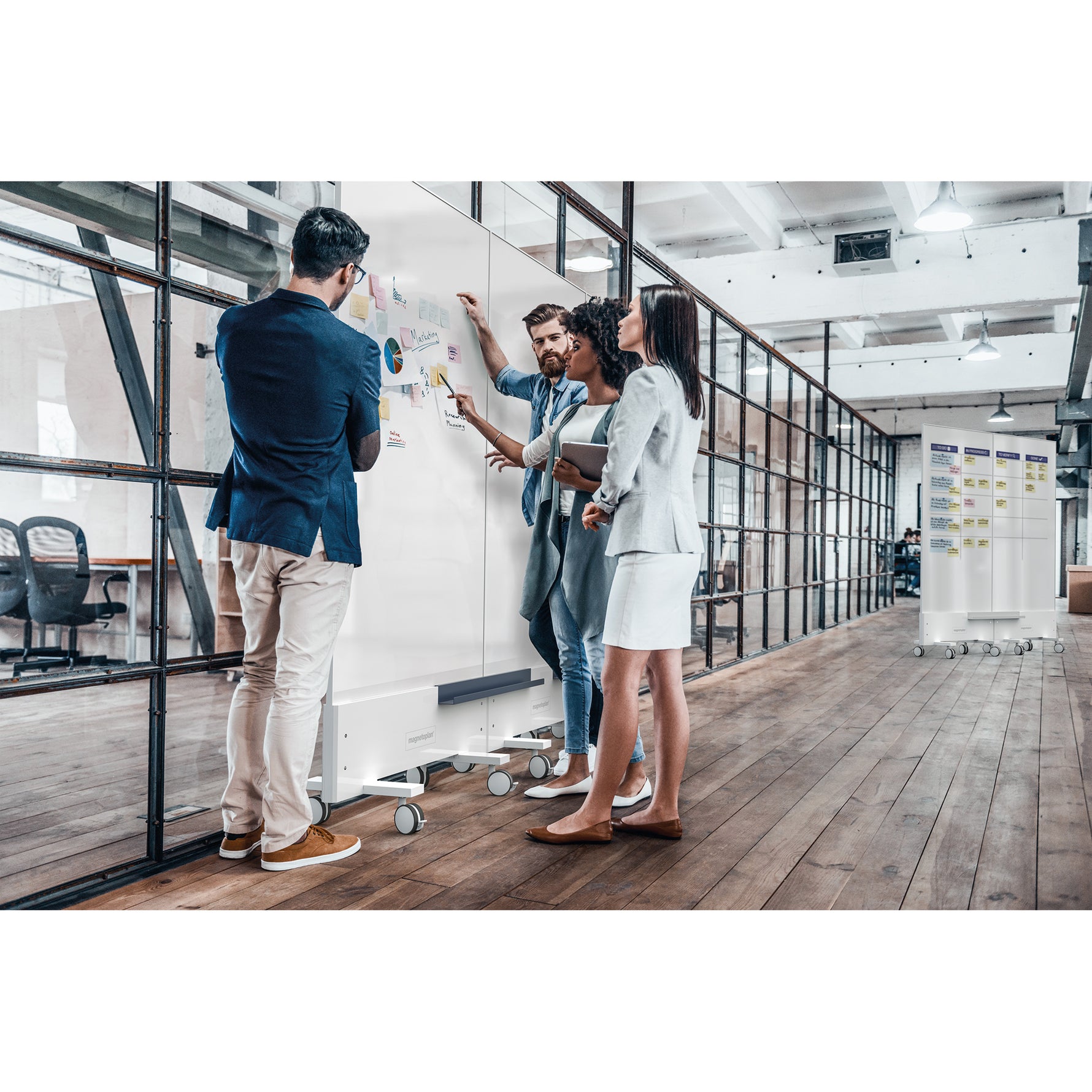 magnetoplan® Whiteboard Infinity Wall mobil