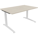 Schreibtisch all in one 1.400 x 650-850 x 900 mm (B x H x T) Flachkufe Quadratrohr akazie hell