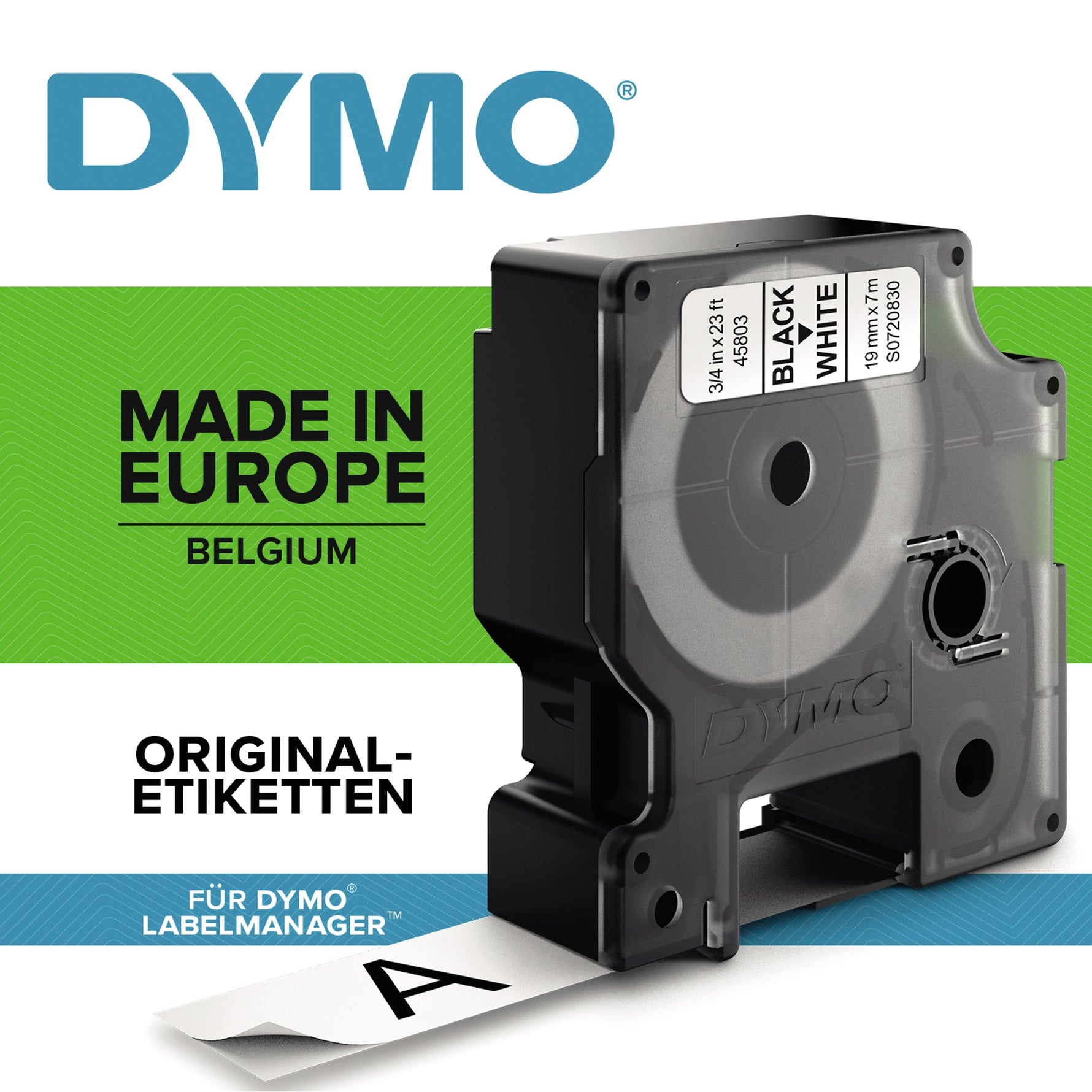 DYMO® Schriftbandkassette D1 9 mm x 7 m  weiß - Druckfarbe schwarz oder blau
