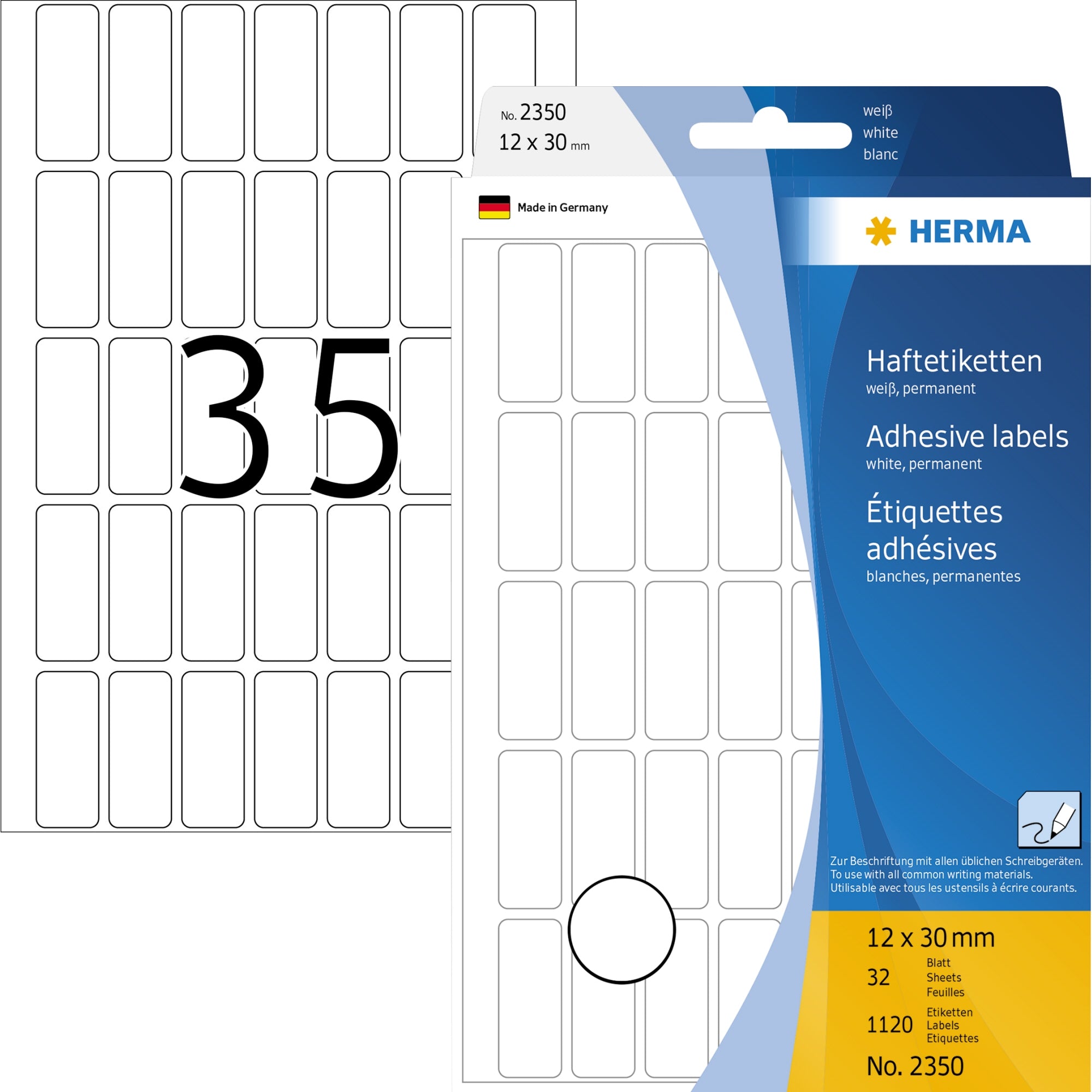 HERMA Universaletikett 12 x 30 mm (B x H)