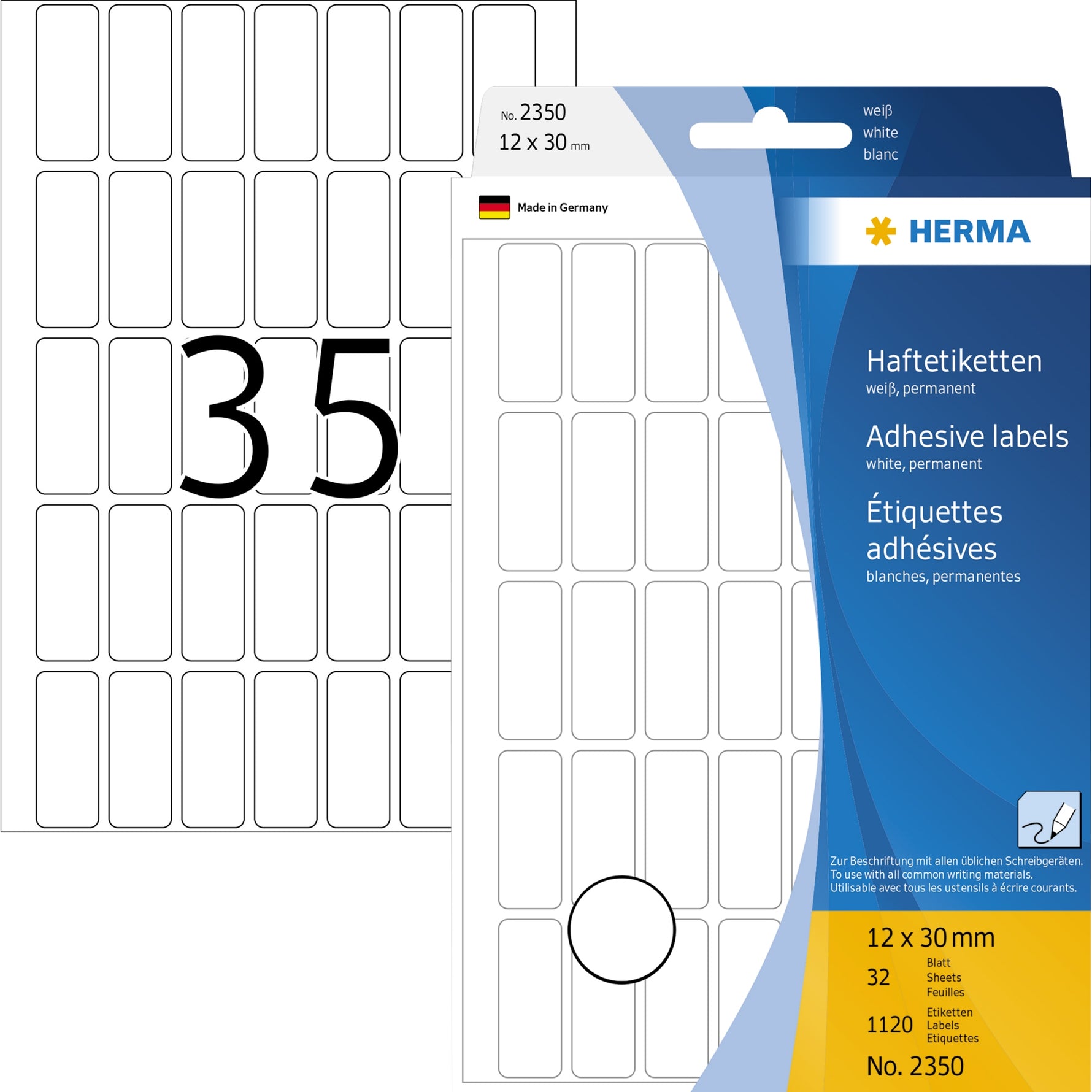 HERMA Universaletikett 12 x 30 mm (B x H)