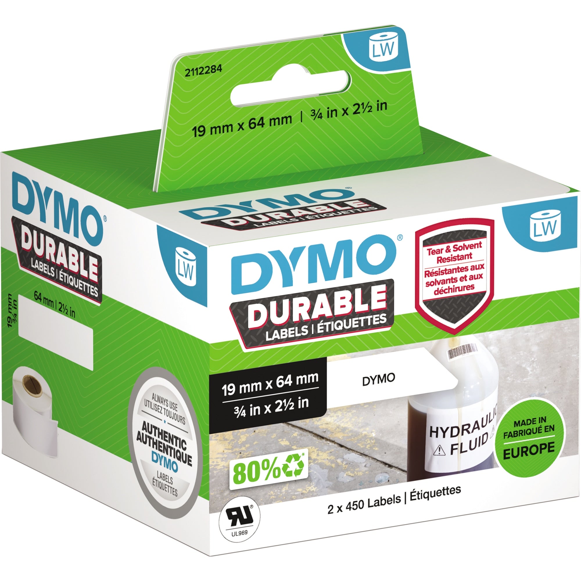 DYMO® Hochleistungsetikett Original 19 x 64 mm (B x H)