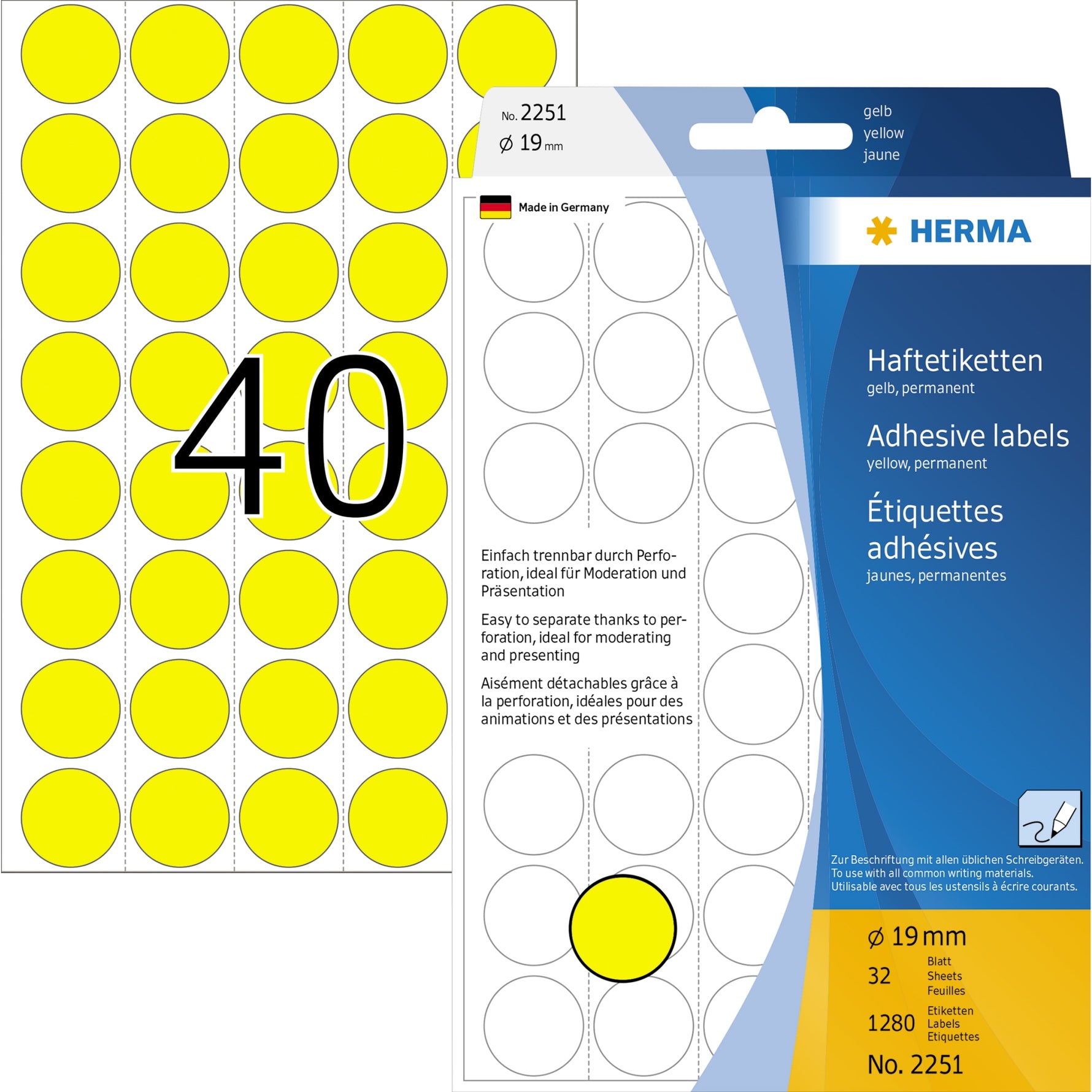 HERMA Markierungspunkt 19 mm 1.280 Etik./Pack.