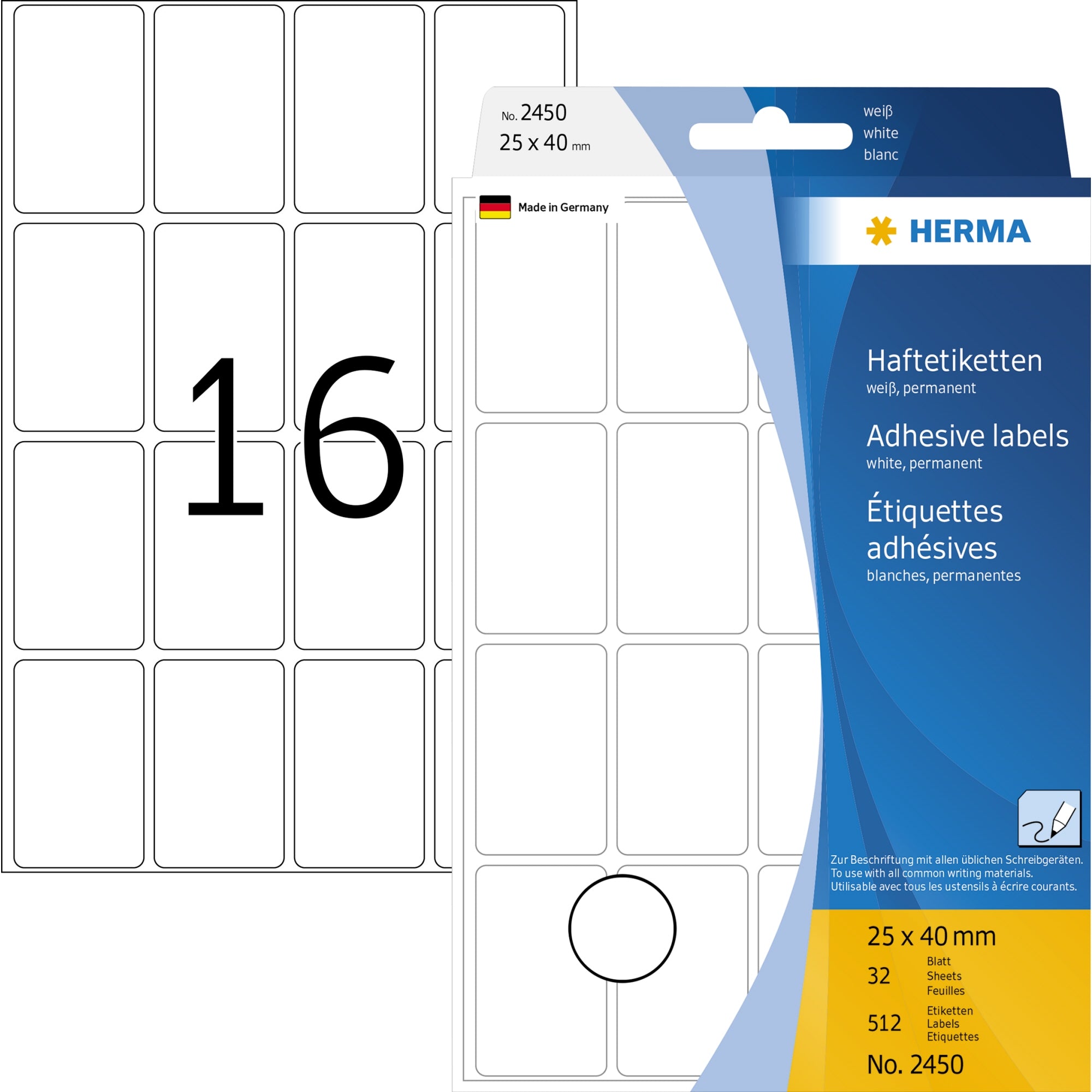 HERMA Universaletikett 25 x 40 mm (B x H)
