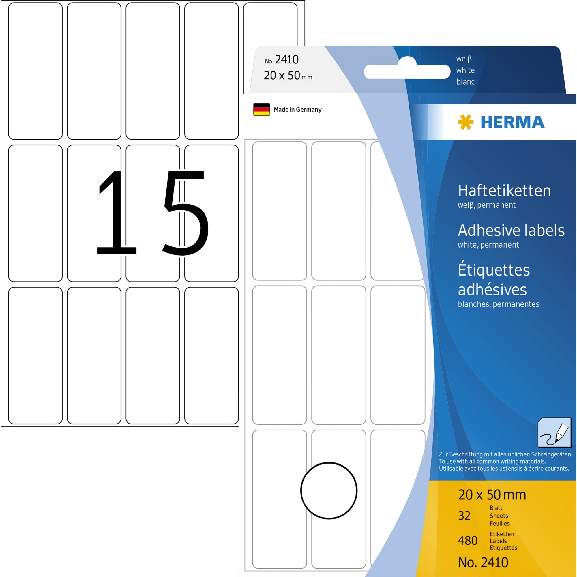 HERMA Universaletikett 20 x 50 mm (B x H)