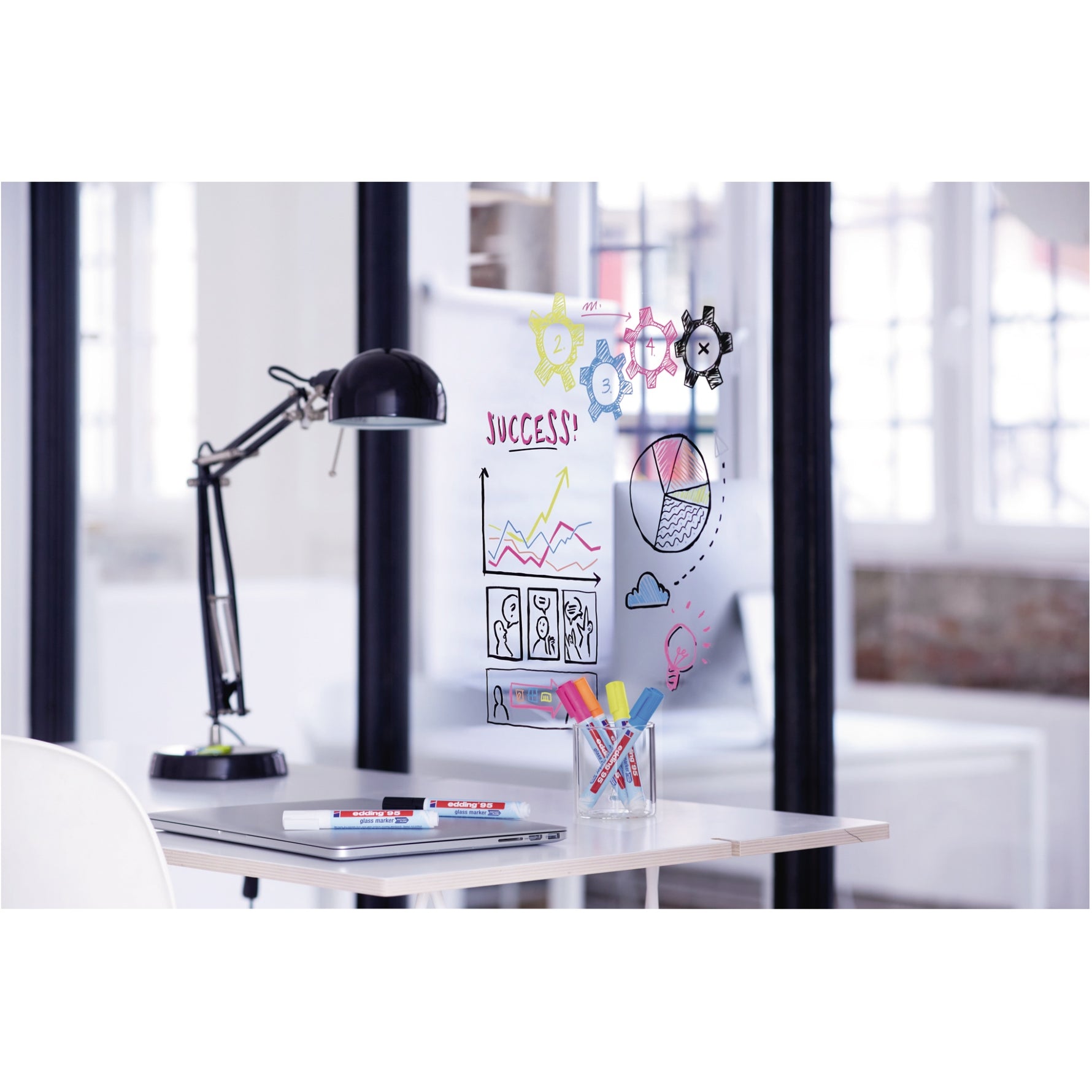 edding Glasboardmarker 95 4 St./Pack. Kunststoffetui