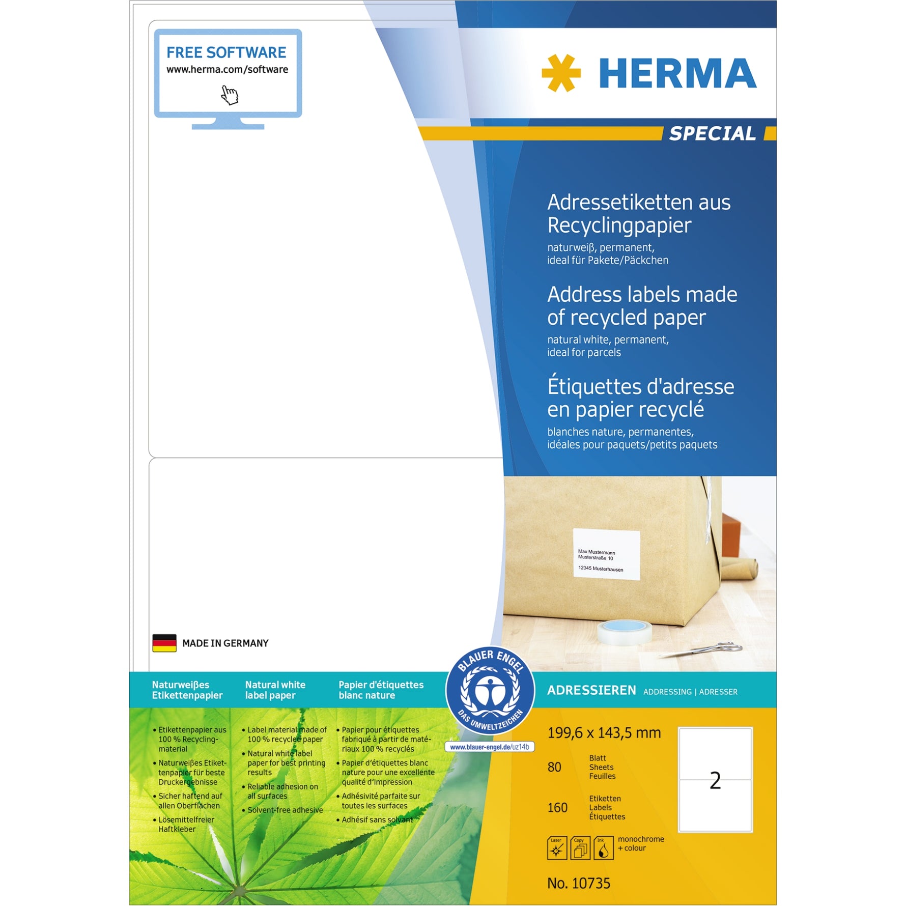HERMA Universaletikett Recycling 199,6 x 143,5 mm (B x H)