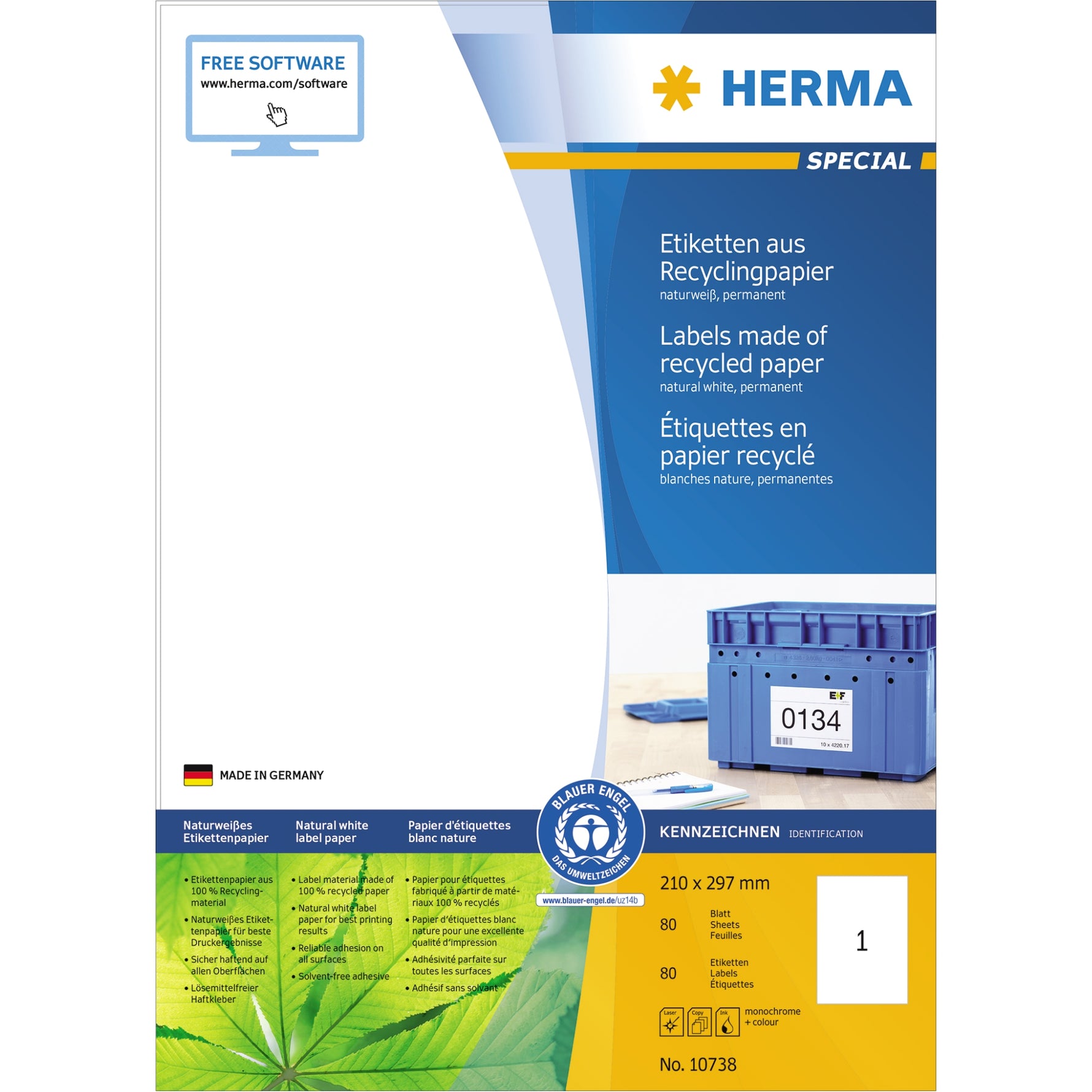 HERMA Universaletikett Recycling 210 x 297 mm (B x H)