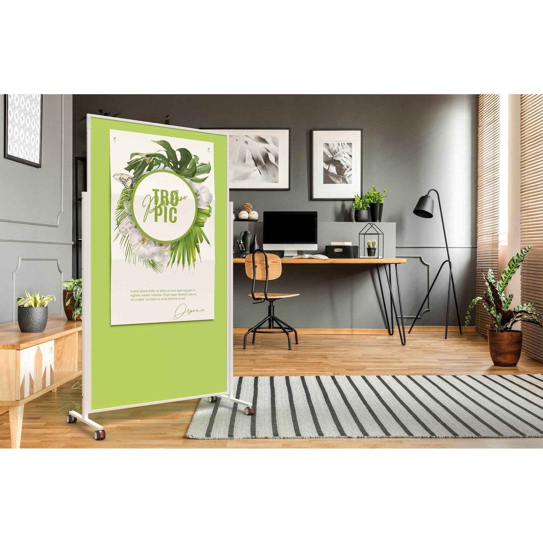 magnetoplan® Moderationstafel Design VarioPin schwarz, pulverbeschichtet