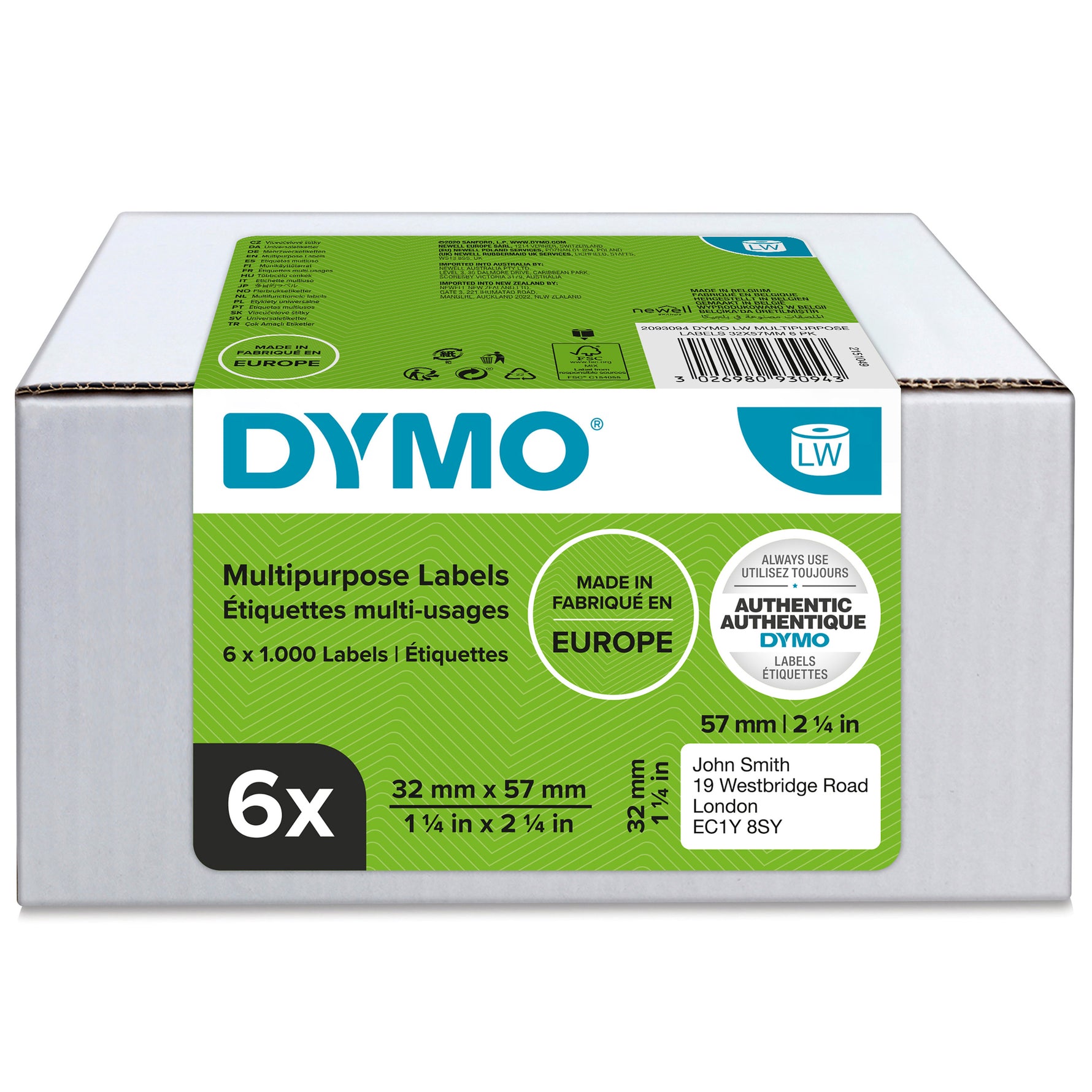 DYMO® Vielzwecketikett 32 x 57 mm (B x H)