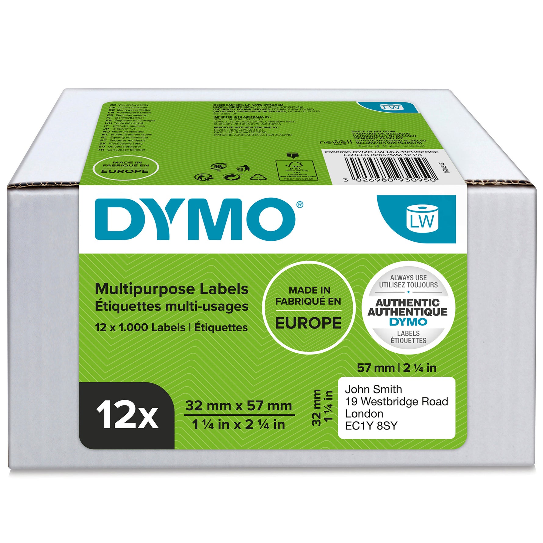 DYMO® Vielzwecketikett 32 x 57 mm (B x H)