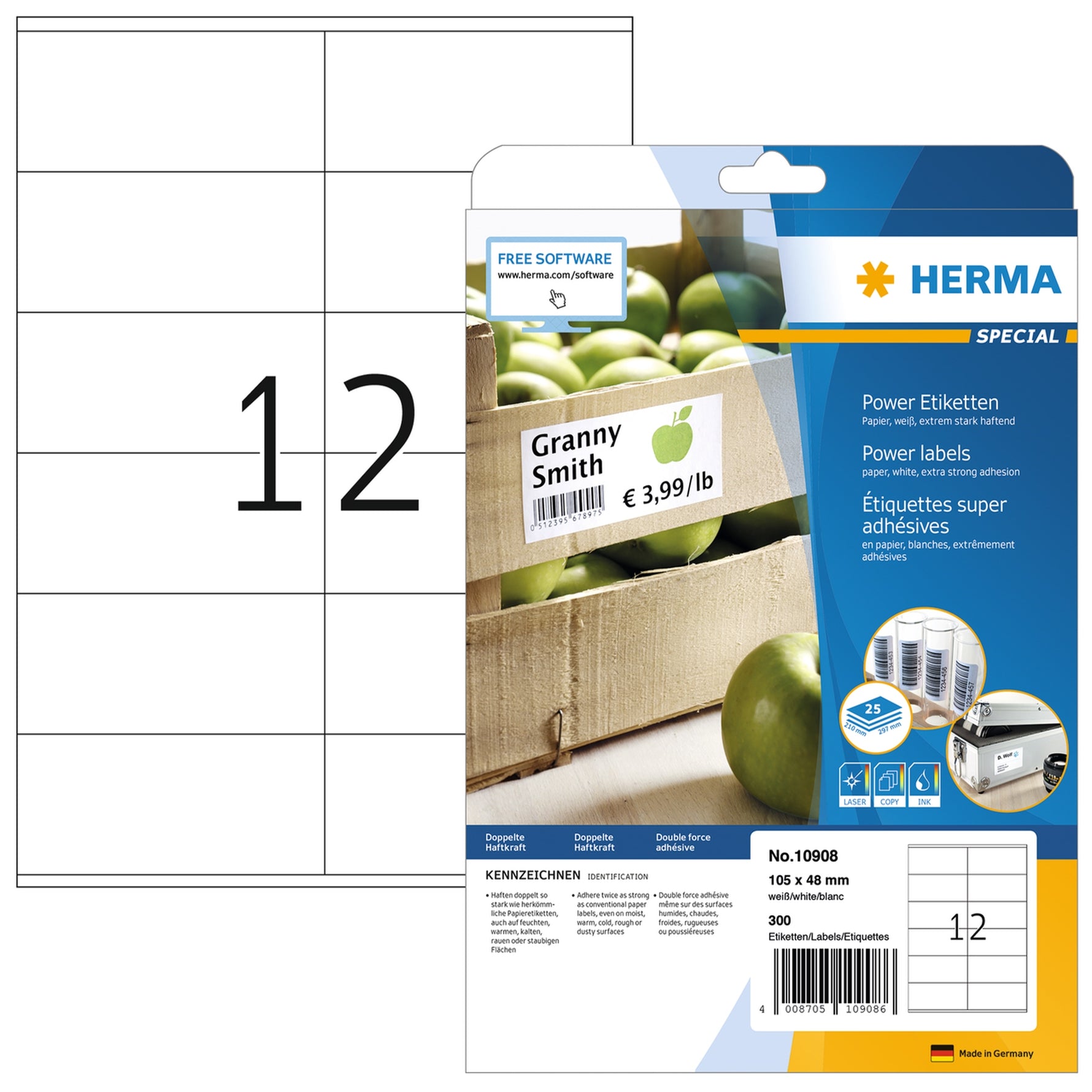 HERMA Universaletikett Power 105 x 48 mm (B x H)
