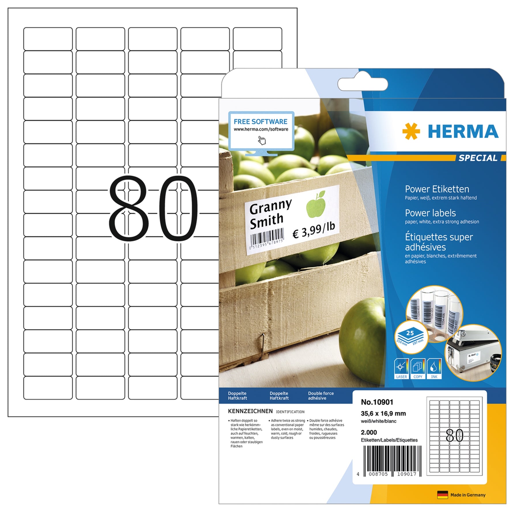 HERMA Universaletikett Power 35,6 x 16,9 mm (B x H)