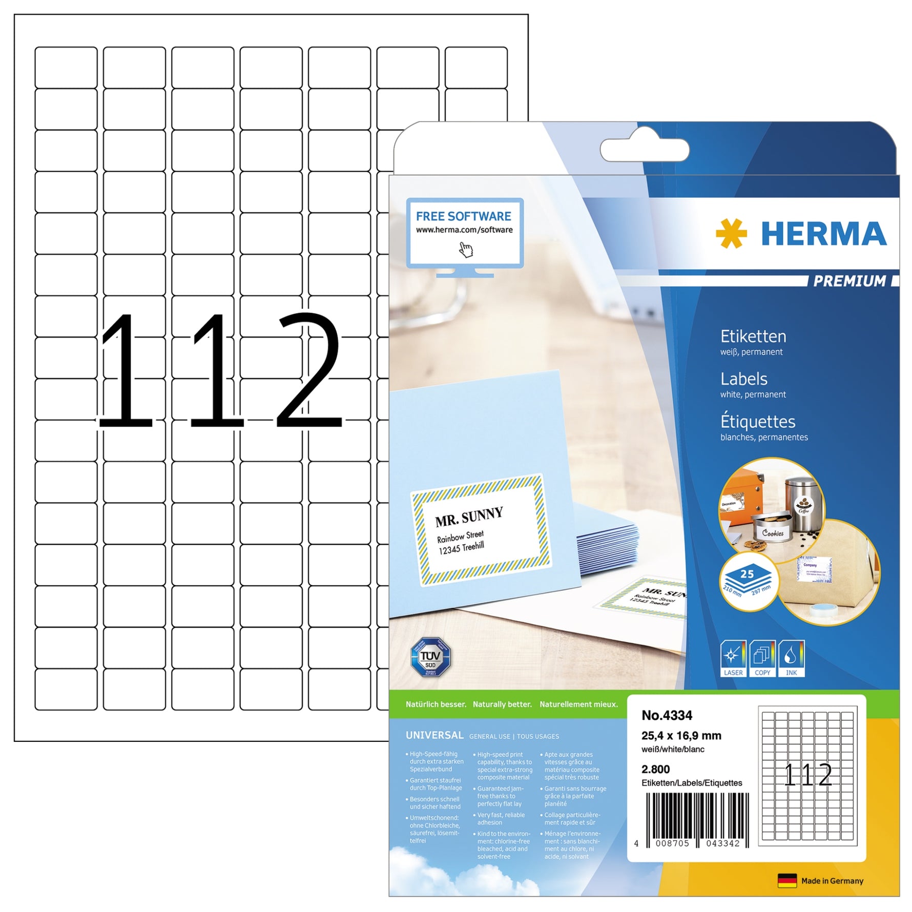 HERMA Universaletikett PREMIUM 25,4 x 16,9 mm (B x H)