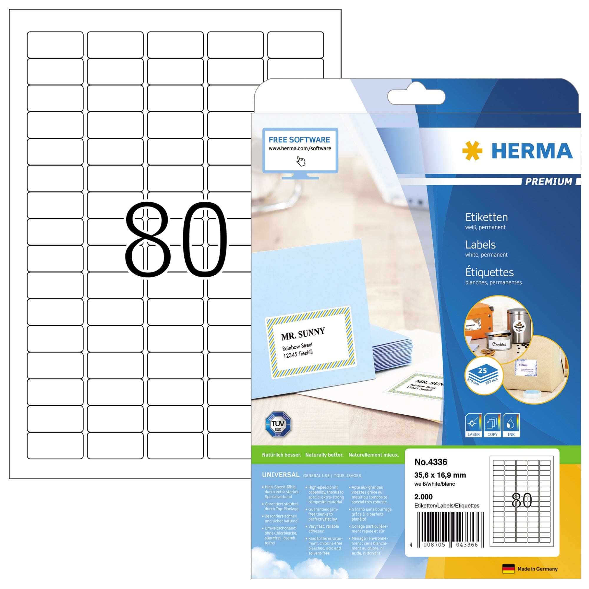 HERMA Universaletikett PREMIUM 35,6 x 16,9 mm (B x H)