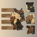 🇩🇪 Germany 3D Wooden Map