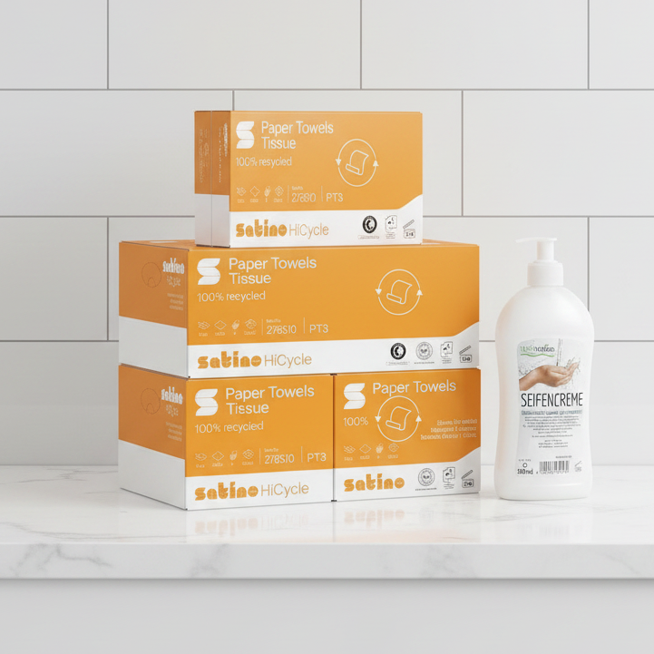 BUNDLE-DEAL: 3x Satino Handtuchpapier + 1x Seifencreme GRATIS!