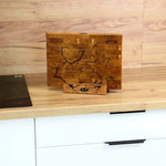 Designer Stirnholzbrett Eiche 35x25x4cm – Unikat mit Lichtenberg-Blitzen
