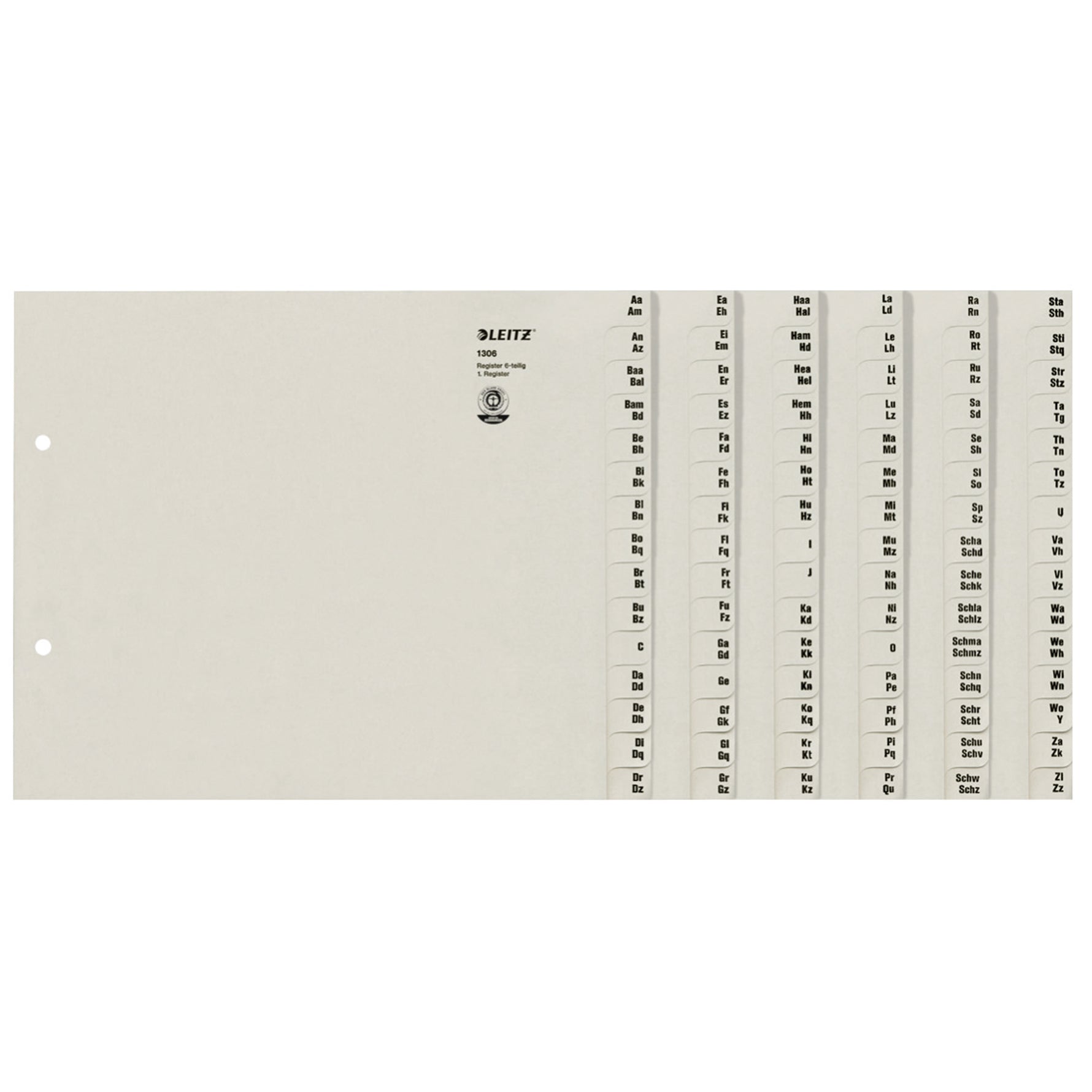 Leitz A-Z Register 90 Registerblätter