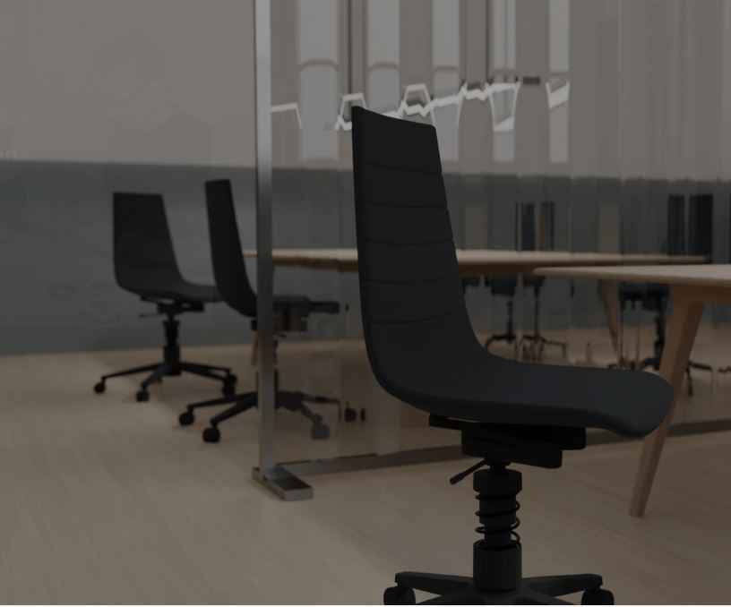Schwarzer Aeris Linu Task Bürostuhl mit Flex-Kinematik und Federbein, ergonomischer Sitzkomfort, modernes Design