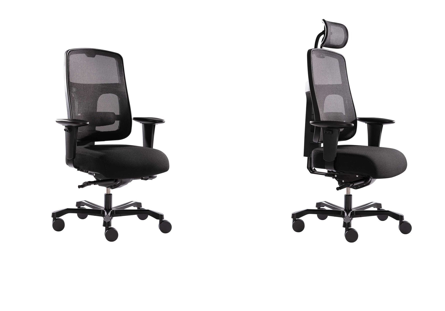 Atmungsaktiver Wiepa Bürostuhl XXL Air Comfort mit Mesh-Plus-Design und verstellbaren Armlehnen, ergonomischer Sitz für langes Arbeiten