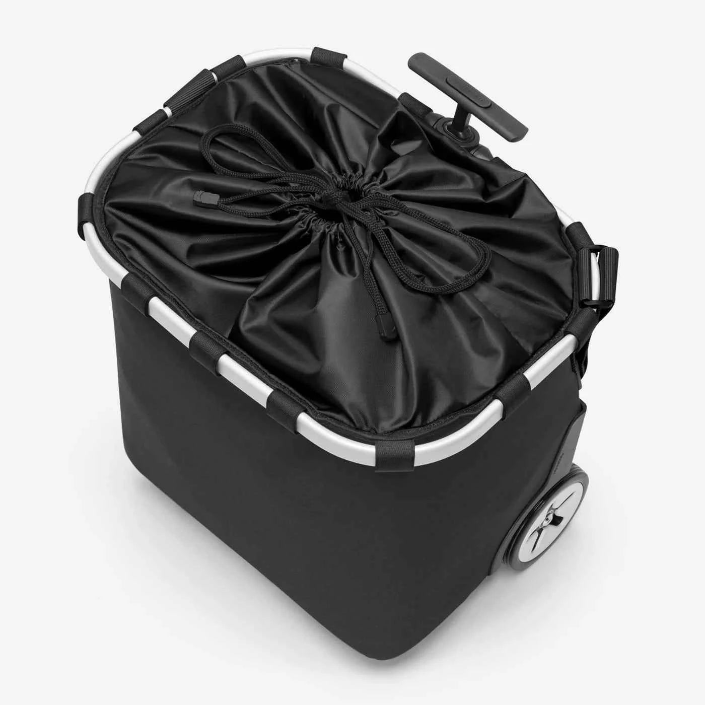 Reisenthel Einkaufstrolley Carrycruiser aus schwarzer Kunstfaser, 42x32x47,5 cm, mit stabilem Griff und großem Stauraum.