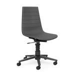 Schwarzer Aeris Linu Task Bürostuhl mit Flex-Kinematik und Federbein, ergonomischer Bürostuhl für komfortables Sitzen.