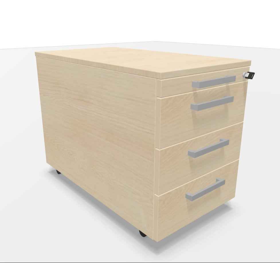 WINI Rollcontainer im Dekor Apfel Meran, flexibler Stauraum mit Schubladen, ideal für Büro und Arbeitszimmer.