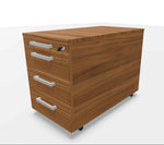 WINI Rollcontainer in Dijon Nussbaum mit funktionalem Stauraum, modernes Design, Holzoptik, ideal für Büro oder Schlafzimmer.