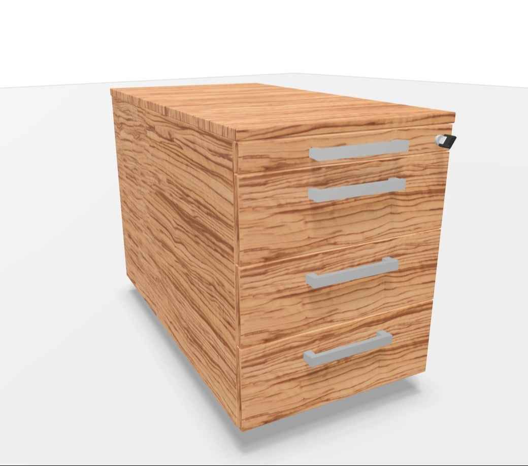 Rustikaler WINI Rollcontainer im Olive Sevilla Dekor mit praktischem Stauraum, ideal für modernes Wohnzimmer oder Büro.