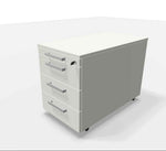 WINI Rollcontainer in Titanweiß, flexibler Stauraum mit Schubladen und Rollen, modernes Büro- und Home-Office-Möbel.