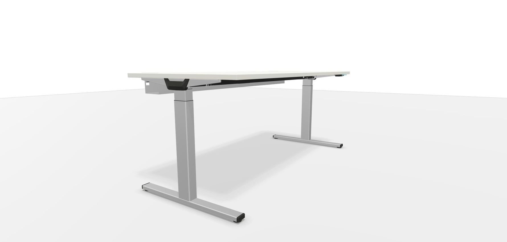Elektrischer Schreibtisch WINEA STARTUP 2.0 von WINI, titanweißer Rahmen, 180x80 cm, höhenverstellbar, modernes Design