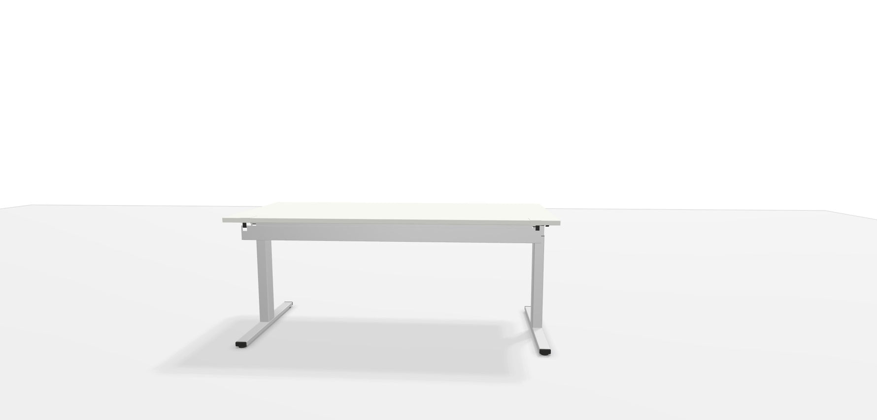Elektrischer Schreibtisch WINEA STARTUP 2.0 von WINI, Titanweiß, 180 x 80 cm, mit automatischer Höhenverstellung.