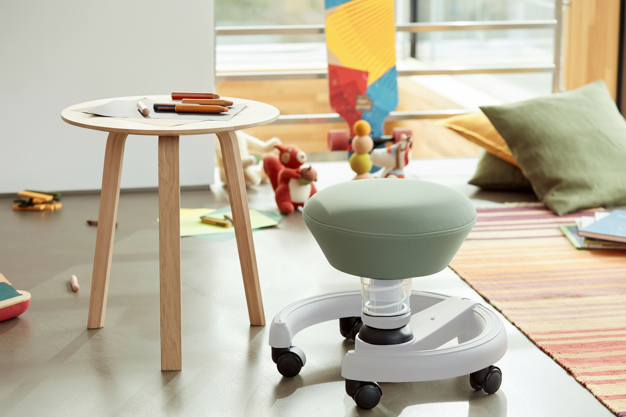 Kinderstuhl von aeris, Swoppster Ambience in Weiß, ergonomischer Schreibtischstuhl für Kinder, stabile Sitzfläche und kindgerechtes Design