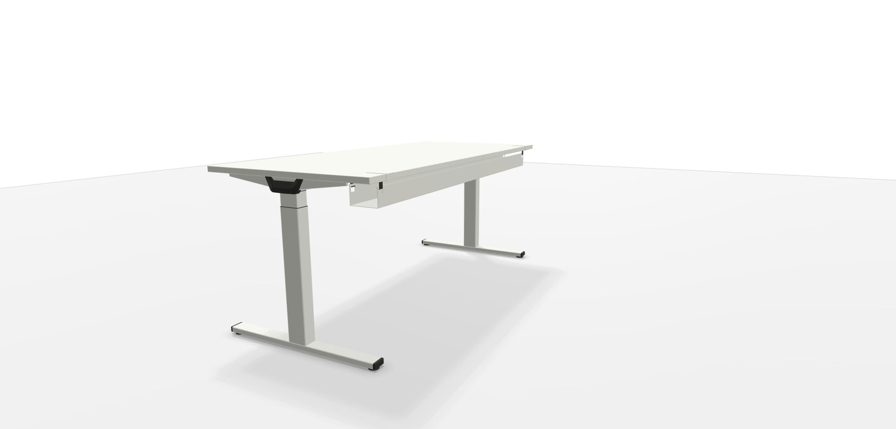 Elektrischer Schreibtisch WINEA STARTUP 2.0 von WINI, Titanweiß, 180 x 80 cm, mit T-förmigem Gestell und höhenverstellbar