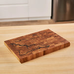 Lichtenberg Designer Stirnholzbrett Eiche 45x30x4cm – Massives Unikat-Schneidebrett