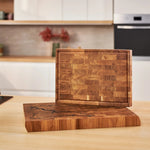Designer Stirnholzbrett Eiche 35x25x4cm – Unikat mit Lichtenberg-Blitzen