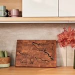 Lichtenberg Designer Stirnholzbrett Eiche 45x30x4cm – Massives Unikat-Schneidebrett